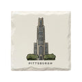 Pitt Cathedral of Learning Ceramic Coaster by The Doodle Line Coaster - YinzerShop