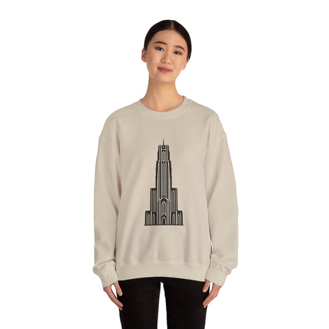 Pitt Cathedral of Learning - Heavy Blend™ Crewneck Sweatshirt Sweatshirt - YinzerShop