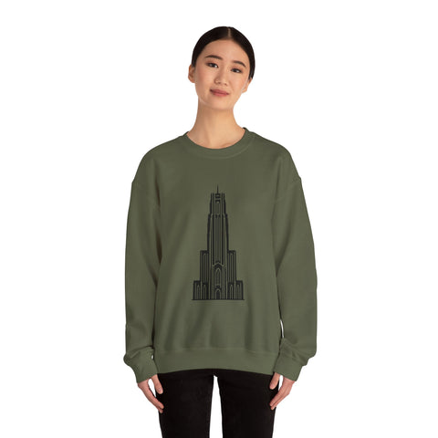 Pitt Cathedral of Learning - Heavy Blend™ Crewneck Sweatshirt Sweatshirt - YinzerShop
