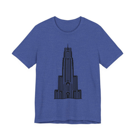 Pitt Cathedral of Learning - Unisex Jersey Short Sleeve Tee T-Shirt - YinzerShop