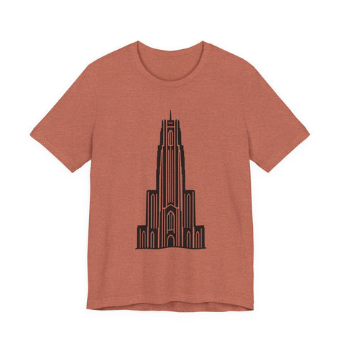 Pitt Cathedral of Learning - Unisex Jersey Short Sleeve Tee T-Shirt - YinzerShop