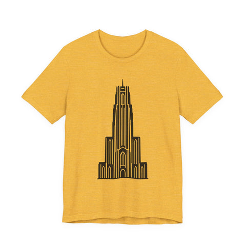 Pitt Cathedral of Learning - Unisex Jersey Short Sleeve Tee T-Shirt - YinzerShop
