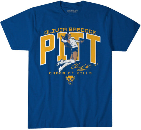 Pitt Volleyball: Olivia Babcock Queen of Kills Pittsburgh Panthers-College Other - YinzerShop