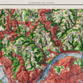 Pittsburgh 1960 Map – Vintage Pittsburgh Print | Shaded Relief Map Art Poster Vintage Relief - YinzerShop