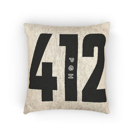 Pittsburgh 412 Woven Throw Pillow Decorative Pillow Pillow - YinzerShop