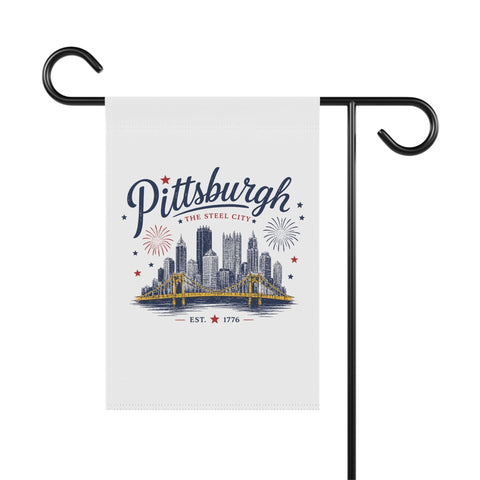 Pittsburgh 4th of July Garden Flag – The Steel City Banner (Est. 1776) Home Decor - YinzerShop