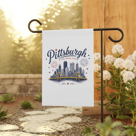 Pittsburgh 4th of July Garden Flag – The Steel City Banner (Est. 1776) Home Decor - YinzerShop
