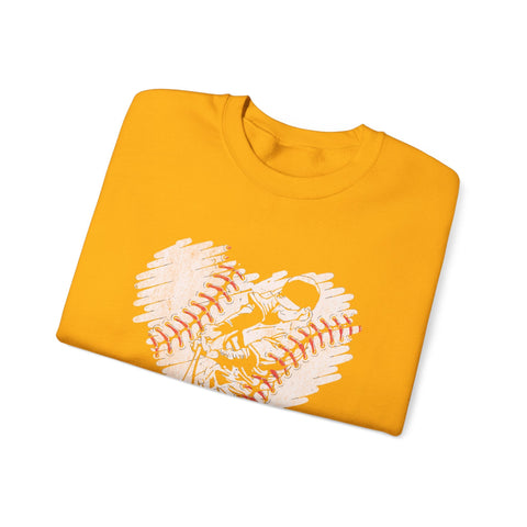 Pittsburgh Baseball Heart - Heavy Blend™ Crewneck Sweatshirt Sweatshirt - YinzerShop