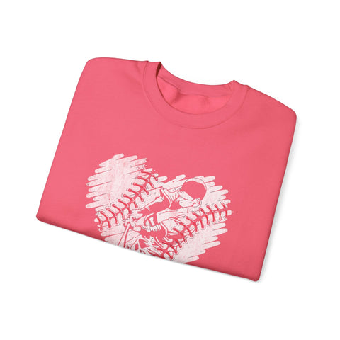 Pittsburgh Baseball Heart - Heavy Blend™ Crewneck Sweatshirt Sweatshirt - YinzerShop