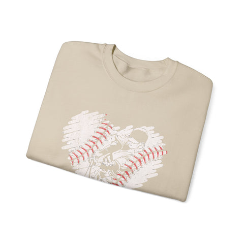 Pittsburgh Baseball Heart - Heavy Blend™ Crewneck Sweatshirt Sweatshirt - YinzerShop