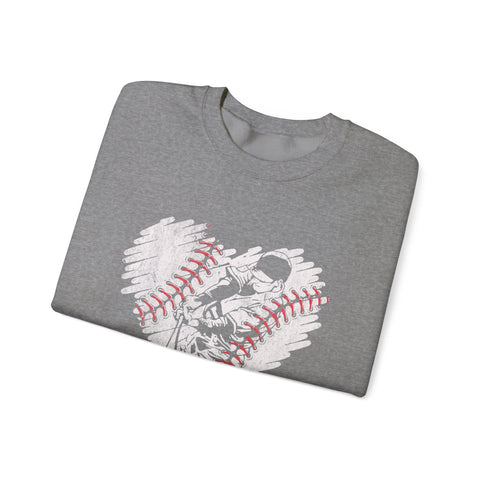 Pittsburgh Baseball Heart - Heavy Blend™ Crewneck Sweatshirt Sweatshirt - YinzerShop
