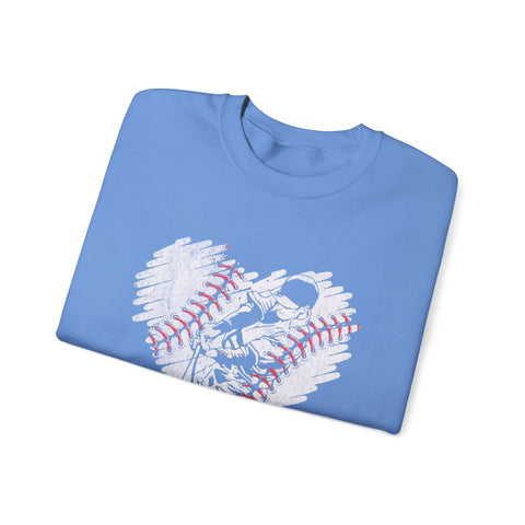 Pittsburgh Baseball Heart - Heavy Blend™ Crewneck Sweatshirt Sweatshirt - YinzerShop