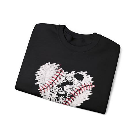 Pittsburgh Baseball Heart - Heavy Blend™ Crewneck Sweatshirt Sweatshirt - YinzerShop