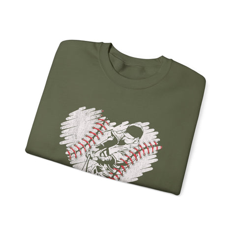 Pittsburgh Baseball Heart - Heavy Blend™ Crewneck Sweatshirt Sweatshirt - YinzerShop