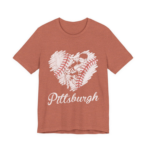 Pittsburgh Baseball Heart - Unisex Jersey Short Sleeve Tee T-Shirt - YinzerShop