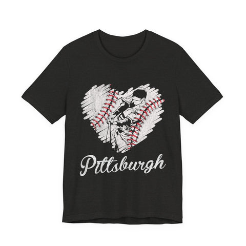 Pittsburgh Baseball Heart - Unisex Jersey Short Sleeve Tee T-Shirt - YinzerShop