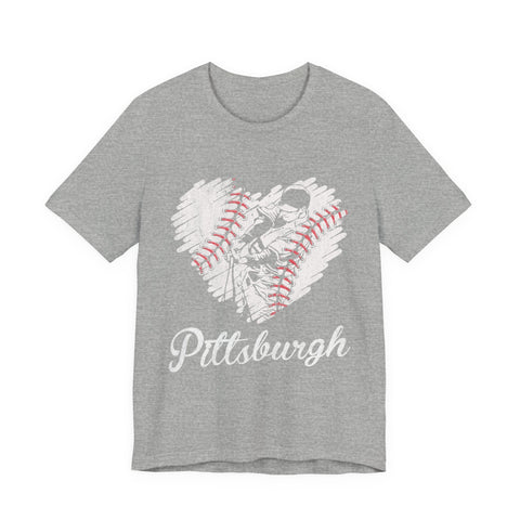 Pittsburgh Baseball Heart - Unisex Jersey Short Sleeve Tee T-Shirt - YinzerShop