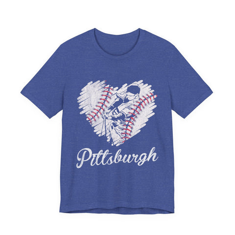 Pittsburgh Baseball Heart - Unisex Jersey Short Sleeve Tee T-Shirt - YinzerShop