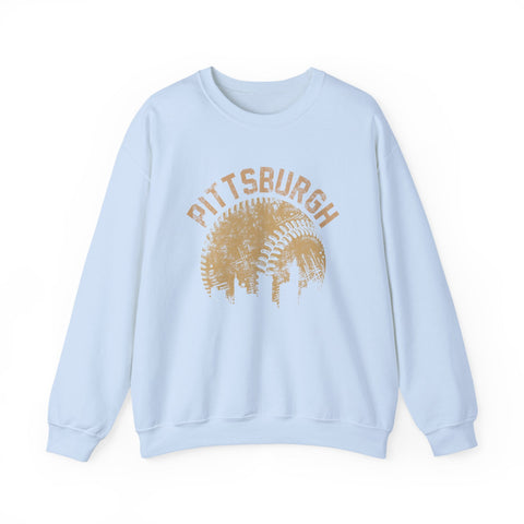 Pittsburgh Baseball Skyline - Heavy Blend™ Crewneck Sweatshirt Sweatshirt - YinzerShop