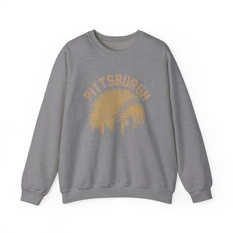Pittsburgh Baseball Skyline - Heavy Blend™ Crewneck Sweatshirt Sweatshirt - YinzerShop
