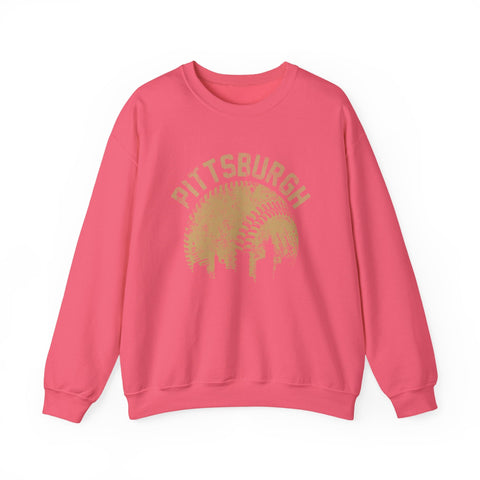 Pittsburgh Baseball Skyline - Heavy Blend™ Crewneck Sweatshirt Sweatshirt - YinzerShop