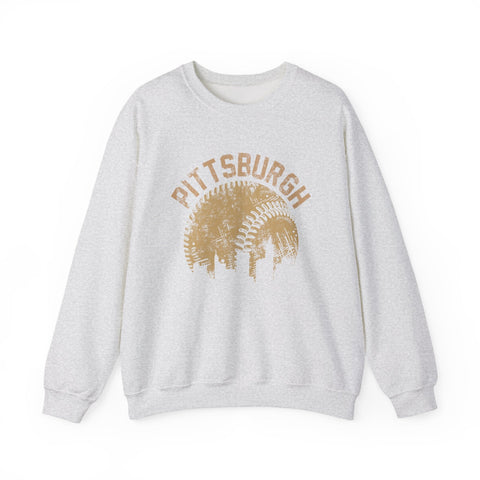 Pittsburgh Baseball Skyline - Heavy Blend™ Crewneck Sweatshirt Sweatshirt - YinzerShop