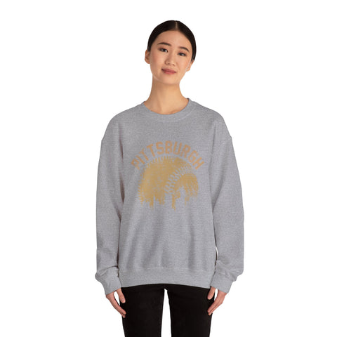 Pittsburgh Baseball Skyline - Heavy Blend™ Crewneck Sweatshirt Sweatshirt - YinzerShop