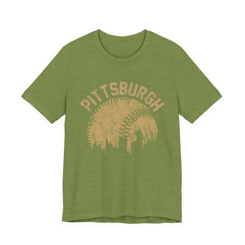 Pittsburgh Baseball Skyline - Unisex Jersey Short Sleeve Tee T-Shirt - YinzerShop