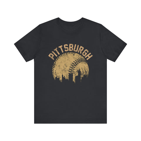 Pittsburgh Baseball Skyline - Unisex Jersey Short Sleeve Tee T-Shirt - YinzerShop