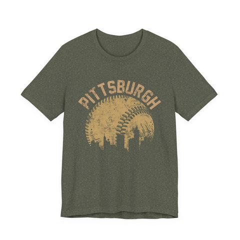 Pittsburgh Baseball Skyline - Unisex Jersey Short Sleeve Tee T-Shirt - YinzerShop