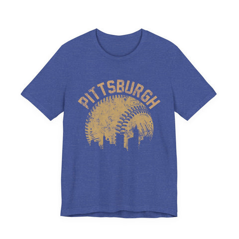 Pittsburgh Baseball Skyline - Unisex Jersey Short Sleeve Tee T-Shirt - YinzerShop