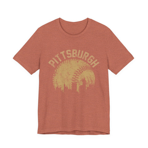 Pittsburgh Baseball Skyline - Unisex Jersey Short Sleeve Tee T-Shirt - YinzerShop