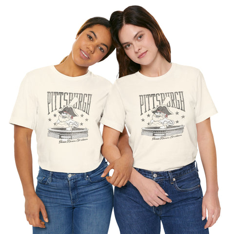 Pittsburgh Baseball Three River Stadium Retro Design - Short Sleeve Tee T-Shirt - YinzerShop
