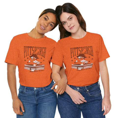 Pittsburgh Baseball Three River Stadium Retro Design - Short Sleeve Tee T-Shirt - YinzerShop