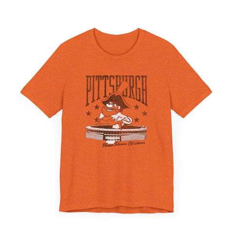 Pittsburgh Baseball Three River Stadium Retro Design - Short Sleeve Tee T-Shirt - YinzerShop