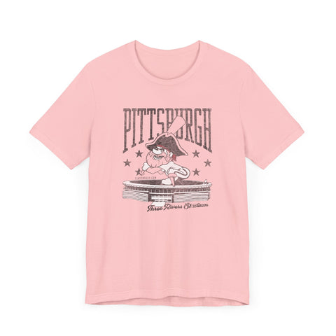 Pittsburgh Baseball Three River Stadium Retro Design - Short Sleeve Tee T-Shirt - YinzerShop
