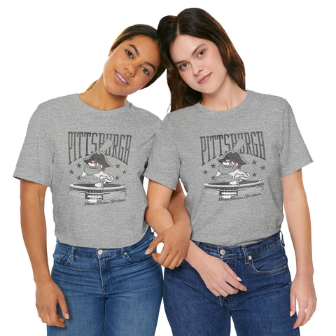 Pittsburgh Baseball Three River Stadium Retro Design - Short Sleeve Tee T-Shirt - YinzerShop