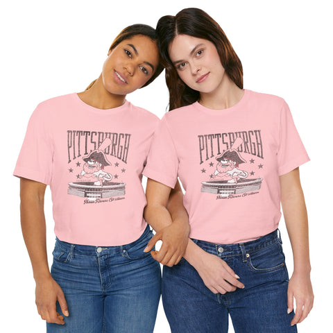 Pittsburgh Baseball Three River Stadium Retro Design - Short Sleeve Tee T-Shirt - YinzerShop