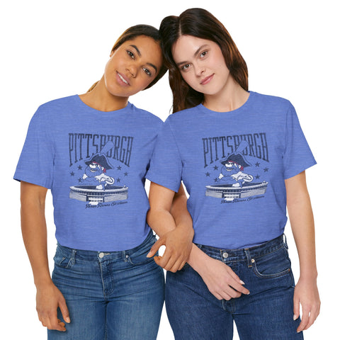 Pittsburgh Baseball Three River Stadium Retro Design - Short Sleeve Tee T-Shirt - YinzerShop