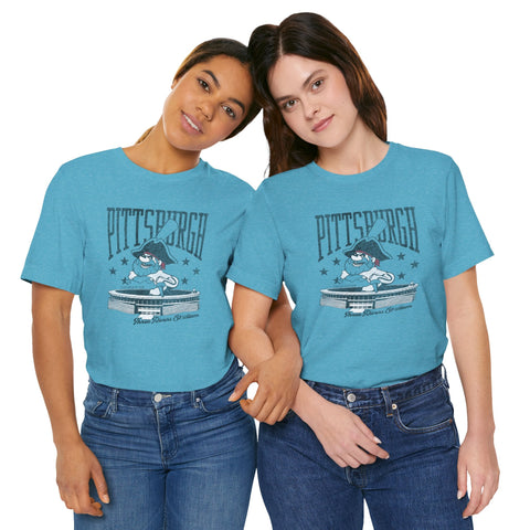 Pittsburgh Baseball Three River Stadium Retro Design - Short Sleeve Tee T-Shirt - YinzerShop