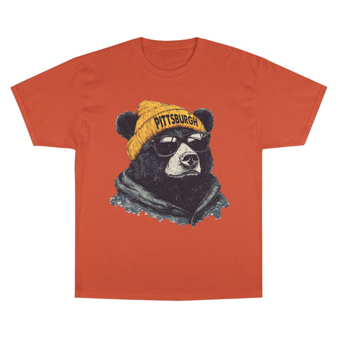 Pittsburgh Bear Champion T-Shirt - Classic Fit Unisex Cotton Tee T-Shirt - YinzerShop