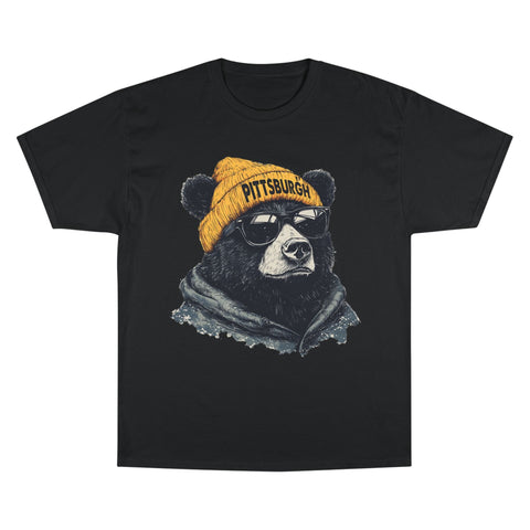 Pittsburgh Bear Champion T-Shirt - Classic Fit Unisex Cotton Tee T-Shirt - YinzerShop