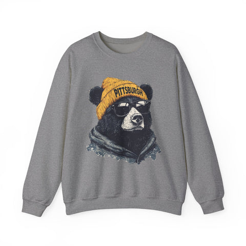 Pittsburgh Bear - Heavy Blend™ Crewneck Sweatshirt Sweatshirt - YinzerShop