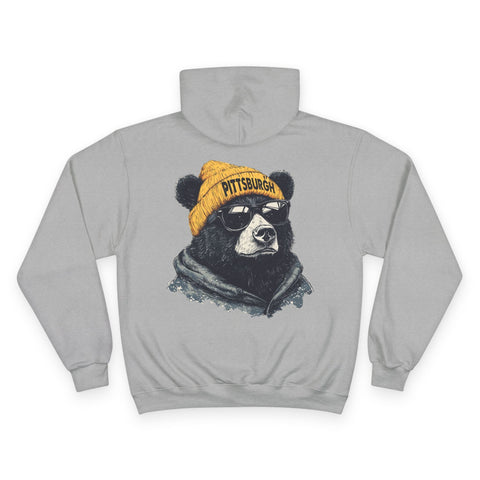 Pittsburgh Bear - Print on back - Champion Hoodie Hoodie - YinzerShop