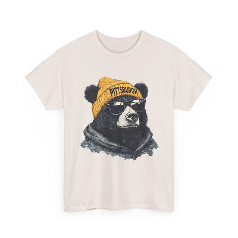 Pittsburgh Bear - Unisex Heavy Cotton Tee T-Shirt - YinzerShop