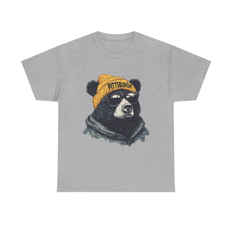 Pittsburgh Bear - Unisex Heavy Cotton Tee T-Shirt - YinzerShop