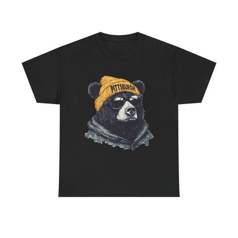 Pittsburgh Bear - Unisex Heavy Cotton Tee T-Shirt - YinzerShop