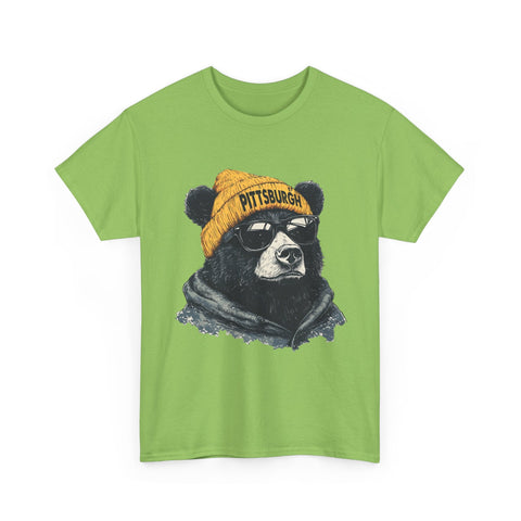 Pittsburgh Bear - Unisex Heavy Cotton Tee T-Shirt - YinzerShop