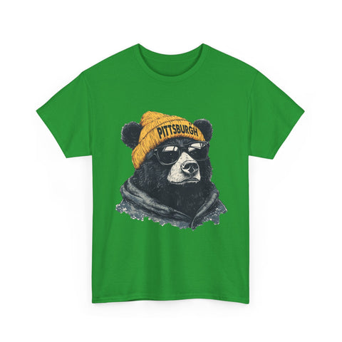 Pittsburgh Bear - Unisex Heavy Cotton Tee T-Shirt - YinzerShop