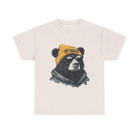 Pittsburgh Bear - Unisex Heavy Cotton Tee T-Shirt - YinzerShop